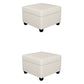 Contemporary Storage Ottomans Square Leather Storage Ottomans with Legs Off-White 2 Piece Set Clearhalo 'furn' 'furn_ottomans_poufs' 'Furniture' 'Living Room Furniture' 'Ottomans & Poufs' 'ottomans_poufs' 7648308