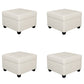 Contemporary Storage Ottomans Square Leather Storage Ottomans with Legs Off-White 4 Piece Set Clearhalo 'furn' 'furn_ottomans_poufs' 'Furniture' 'Living Room Furniture' 'Ottomans & Poufs' 'ottomans_poufs' 7648309