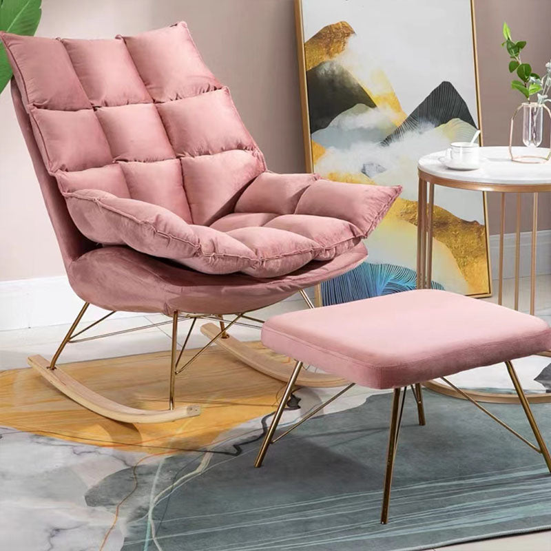 Chaise à bascule intérieure de style glam mère canapé d'alimentation chaise à bascule avec ottoman