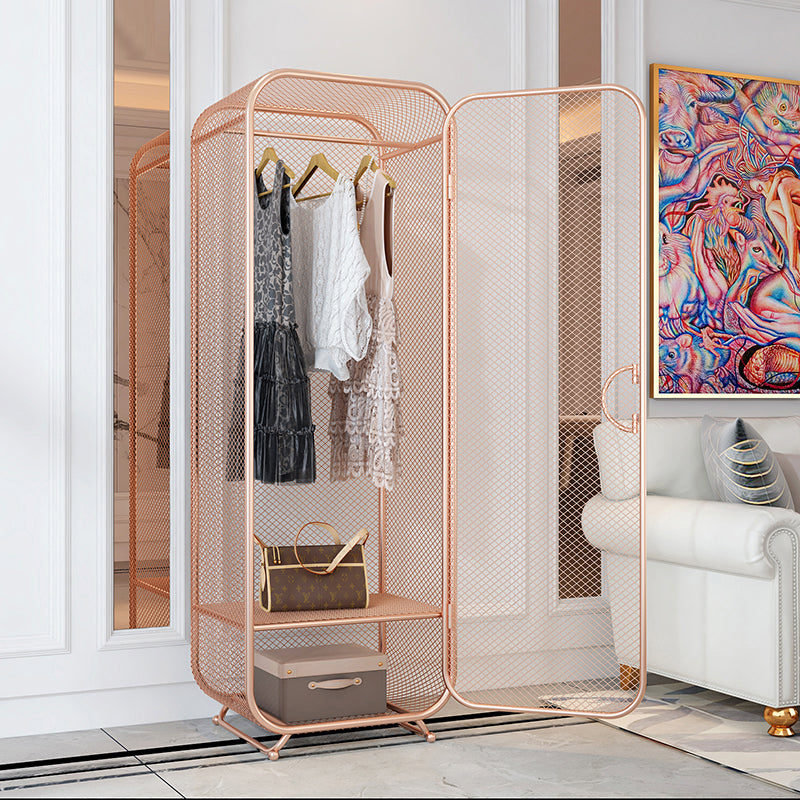 Bedroom Metal Wardrobe Cabinet Industrial Storage Cabinet with Garment Rod