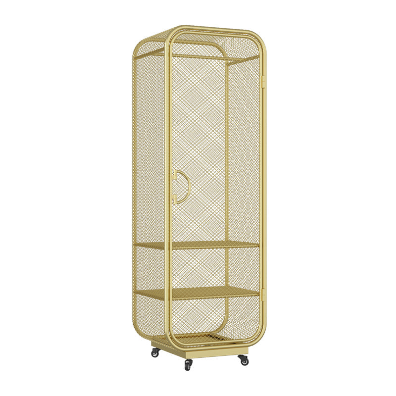 Bedroom Metal Wardrobe Cabinet Industrial Storage Cabinet with Garment Rod