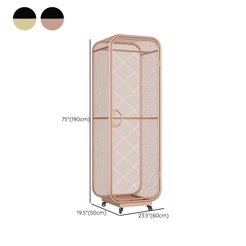 Bedroom Metal Wardrobe Cabinet Industrial Storage Cabinet with Garment Rod