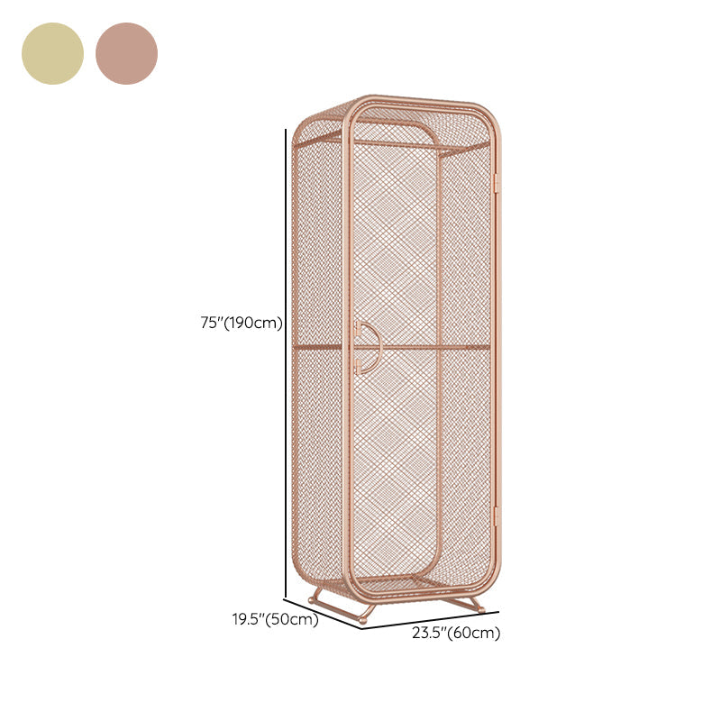 Bedroom Metal Wardrobe Cabinet Industrial Storage Cabinet with Garment Rod