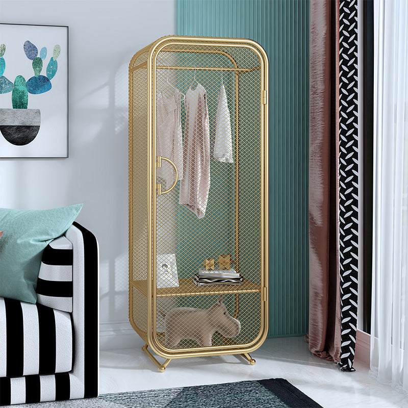 Metal Storage Cabinet Industrial Wardrobe Armoire with Garment Rod Clearhalo 'Armoires & Wardrobes' 'armoires_wardrobes' 'Bedroom Furniture' 'furn' 'furn_armoires_wardrobes' 'Furniture' 7648502