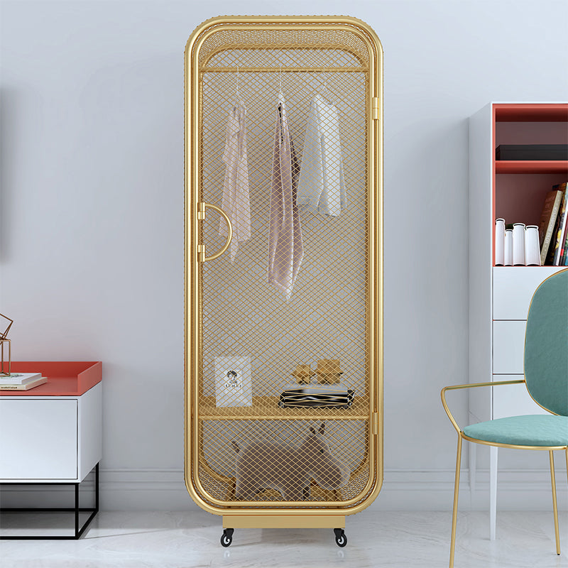 Metal Storage Cabinet Industrial Wardrobe Armoire with Garment Rod Clearhalo 'Armoires & Wardrobes' 'armoires_wardrobes' 'Bedroom Furniture' 'furn' 'furn_armoires_wardrobes' 'Furniture' 7648504