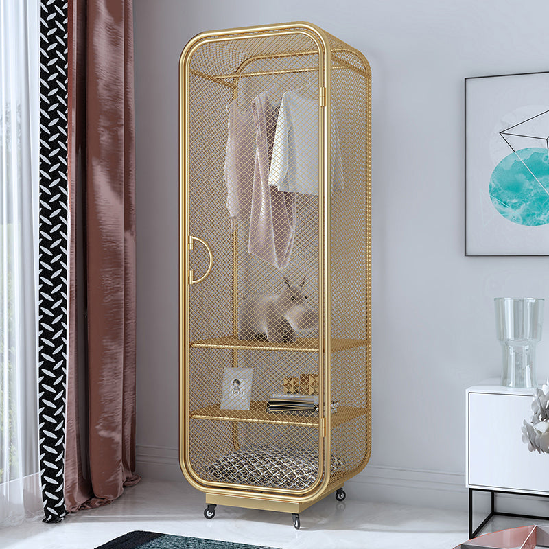 Metal Storage Cabinet Industrial Wardrobe Armoire with Garment Rod Clearhalo 'Armoires & Wardrobes' 'armoires_wardrobes' 'Bedroom Furniture' 'furn' 'furn_armoires_wardrobes' 'Furniture' 7648507