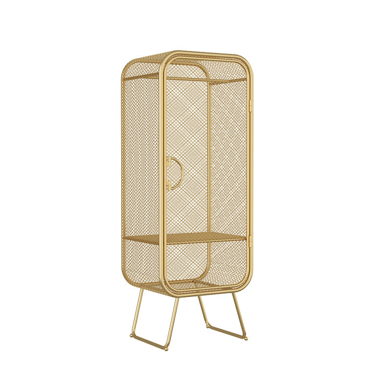 Metal Storage Cabinet Industrial Wardrobe Armoire with Garment Rod 24"L x 20"W x 67"H Light Gold 1 Clearhalo 'Armoires & Wardrobes' 'armoires_wardrobes' 'Bedroom Furniture' 'furn' 'furn_armoires_wardrobes' 'Furniture' 7648516