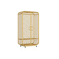 Metal Storage Cabinet Industrial Wardrobe Armoire with Garment Rod 31.5"L x 18"W x 59"H Gold 1 Clearhalo 'Armoires & Wardrobes' 'armoires_wardrobes' 'Bedroom Furniture' 'furn' 'furn_armoires_wardrobes' 'Furniture' 7648523