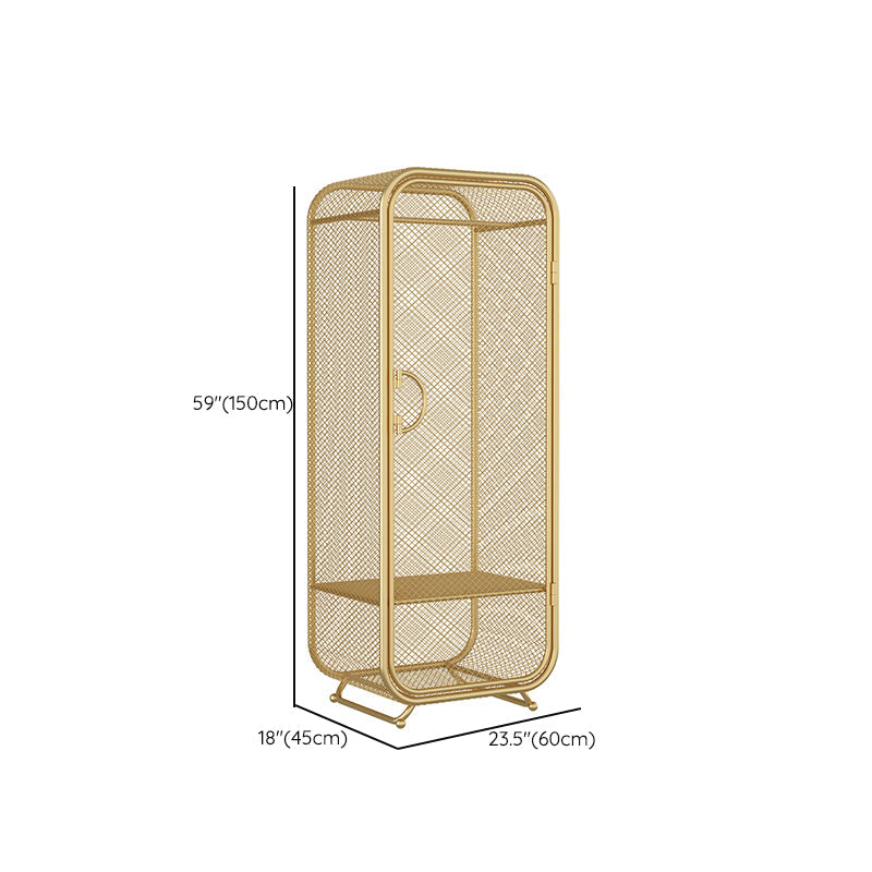 Metal Storage Cabinet Industrial Wardrobe Armoire with Garment Rod Clearhalo 'Armoires & Wardrobes' 'armoires_wardrobes' 'Bedroom Furniture' 'furn' 'furn_armoires_wardrobes' 'Furniture' 7648525