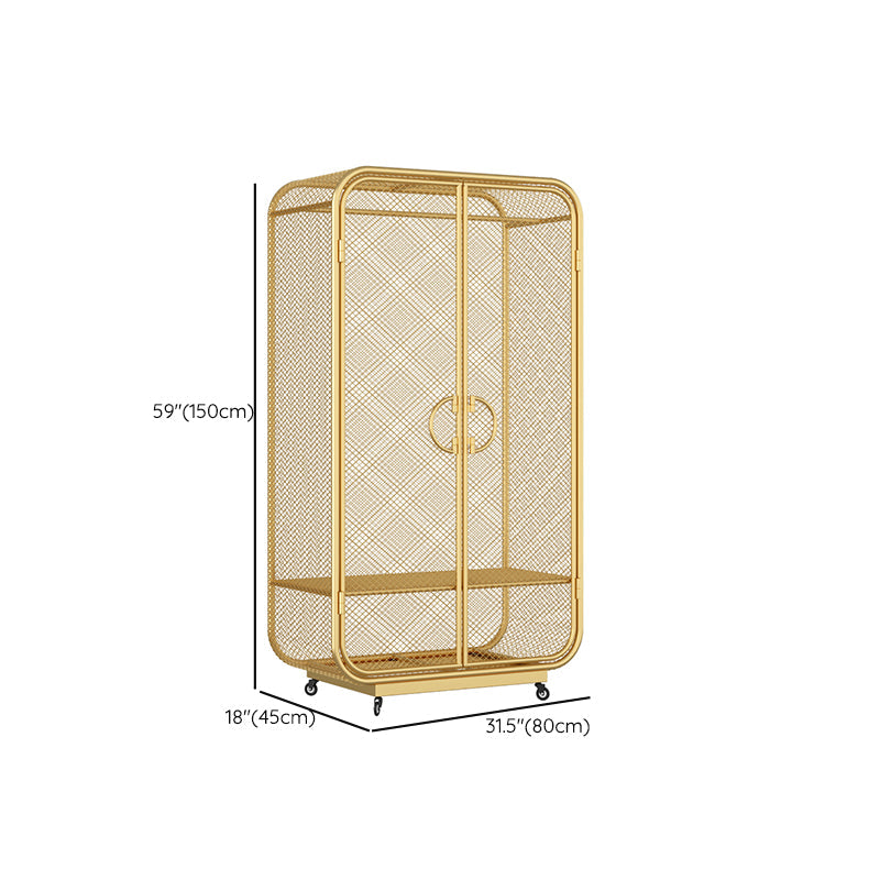 Metal Storage Cabinet Industrial Wardrobe Armoire with Garment Rod Clearhalo 'Armoires & Wardrobes' 'armoires_wardrobes' 'Bedroom Furniture' 'furn' 'furn_armoires_wardrobes' 'Furniture' 7648526