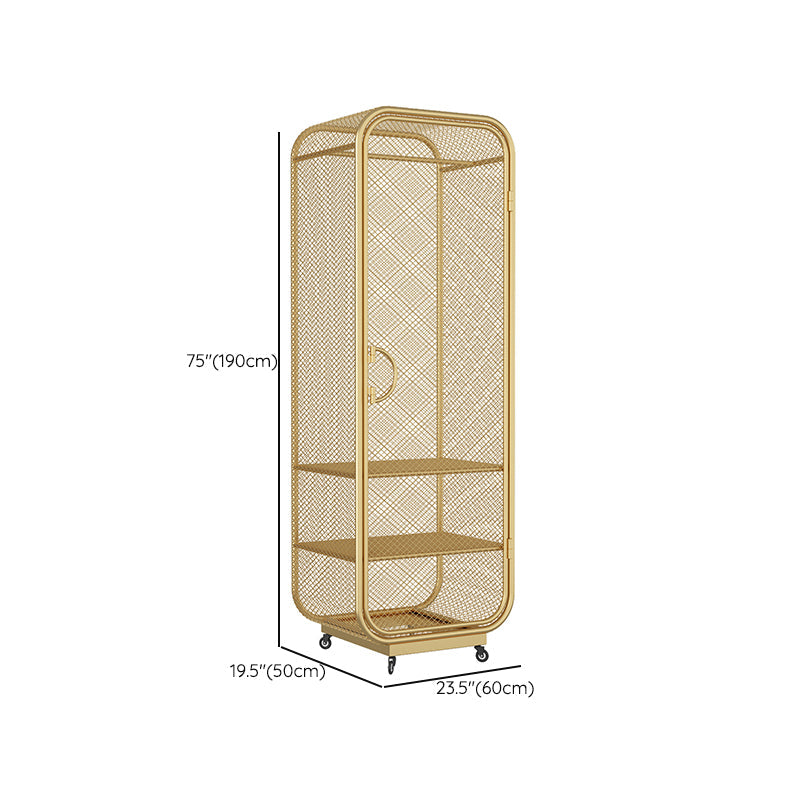 Metal Storage Cabinet Industrial Wardrobe Armoire with Garment Rod Clearhalo 'Armoires & Wardrobes' 'armoires_wardrobes' 'Bedroom Furniture' 'furn' 'furn_armoires_wardrobes' 'Furniture' 7648535