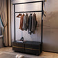 Contemporary Movable Wardrobe Wooden Bedroom Armoire with Drawers Black Clearhalo 'Armoires & Wardrobes' 'armoires_wardrobes' 'Bedroom Furniture' 'furn' 'furn_armoires_wardrobes' 'Furniture' 7648537