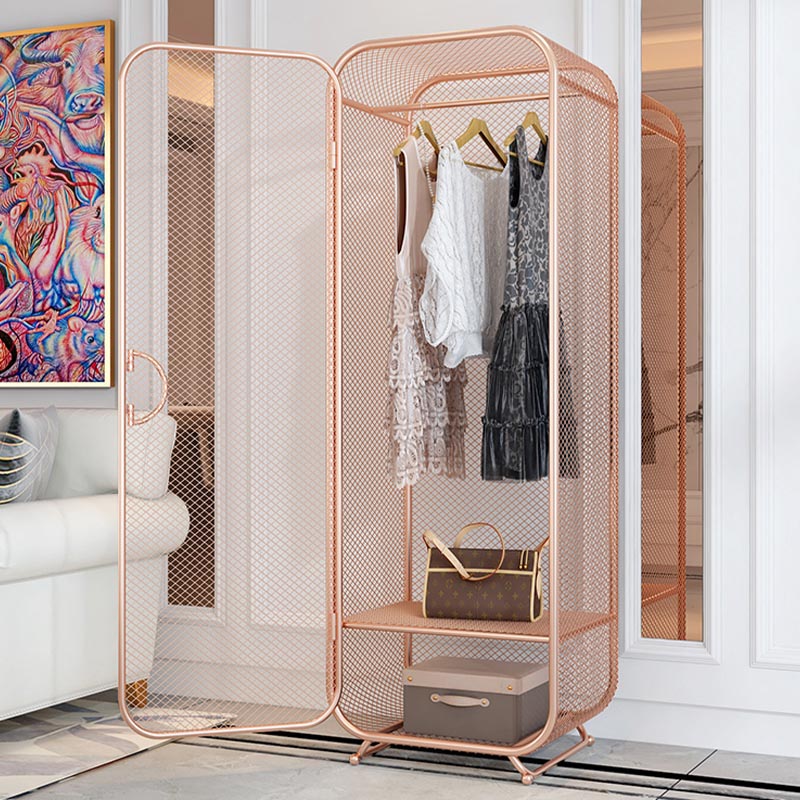 Metal Wardrobe Industrial Style Bedroom Rectangular Wardrobe Closet