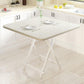 Modern Folding Dining Table Square Wood Top with Metal Legs for Home