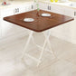 Modern Folding Dining Table Square Wood Top with Metal Legs for Home