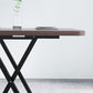 Modern Folding Dining Table Square Wood Top with Metal Legs for Home