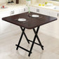 Modern Folding Dining Table Square Wood Top with Metal Legs for Home