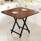 Modern Folding Dining Table Square Wood Top with Metal Legs for Home