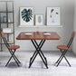 Modern Folding Dining Table Square Wood Top with Metal Legs for Home