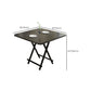 Modern Folding Dining Table Square Wood Top with Metal Legs for Home