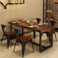 Industrial Style Rectangular Solid Wood Dining Table for Dining Room and Barbecue Shop