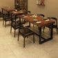 Industrial Style Rectangular Solid Wood Dining Table for Dining Room and Barbecue Shop