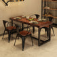 Industrial Style Rectangular Solid Wood Dining Table for Dining Room and Barbecue Shop