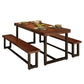 Industrial Style Rectangular Solid Wood Dining Table for Dining Room and Barbecue Shop
