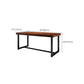 Industrial Style Rectangular Solid Wood Dining Table for Dining Room and Barbecue Shop