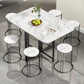 Modern Folding Dining Table Rectangle Wooden Top with Black Metal Base Clearhalo 'Dining Tables & Seating' 'Dining Tables' 'dining_table' 'furn' 'furn_dining_table' 'Furniture' 'Kitchen & Dining Furniture' 7649422