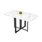 Modern Folding Dining Table Rectangle Wooden Top with Black Metal Base Clearhalo 'Dining Tables & Seating' 'Dining Tables' 'dining_table' 'furn' 'furn_dining_table' 'Furniture' 'Kitchen & Dining Furniture' 7649427