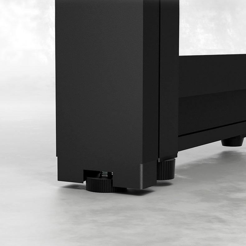 Modern Folding Dining Table Rectangle Wooden Top with Black Metal Base Clearhalo 'Dining Tables & Seating' 'Dining Tables' 'dining_table' 'furn' 'furn_dining_table' 'Furniture' 'Kitchen & Dining Furniture' 7649430