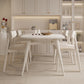 Round Extendable Dining Table Modern White Stone Tabletop with Double Drop Leaf Clearhalo 'Dining Tables & Seating' 'Dining Tables' 'dining_table' 'furn' 'furn_dining_table' 'Furniture' 'Kitchen & Dining Furniture' 7649437
