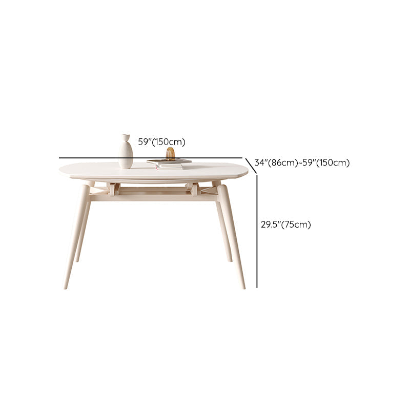 Round Extendable Dining Table Modern White Stone Tabletop with Double Drop Leaf Clearhalo 'Dining Tables & Seating' 'Dining Tables' 'dining_table' 'furn' 'furn_dining_table' 'Furniture' 'Kitchen & Dining Furniture' 7649447