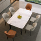 Rectangular Dining Room Table Stone Tabletop with Solid Wood Legs Clearhalo 'Dining Tables & Seating' 'Dining Tables' 'dining_table' 'furn' 'furn_dining_table' 'Furniture' 'Kitchen & Dining Furniture' 7649449