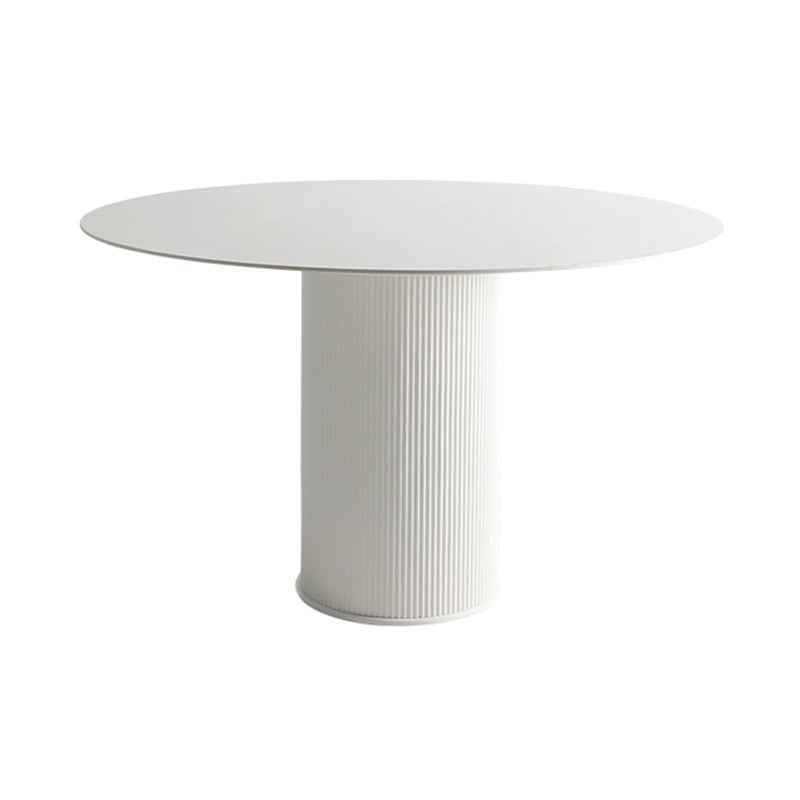 Modern Round Dining Table for 2 Persons Wooden Pedestal Base White Without Chairs Clearhalo 'Dining Tables & Seating' 'Dining Tables' 'dining_table' 'furn' 'furn_dining_table' 'Furniture' 'Kitchen & Dining Furniture' 7649463