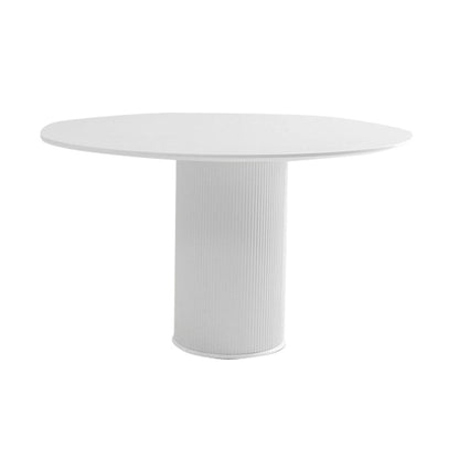 Modern Round Dining Table for 2 Persons Wooden Pedestal Base Ivory Without Chairs Clearhalo 'Dining Tables & Seating' 'Dining Tables' 'dining_table' 'furn' 'furn_dining_table' 'Furniture' 'Kitchen & Dining Furniture' 7649465