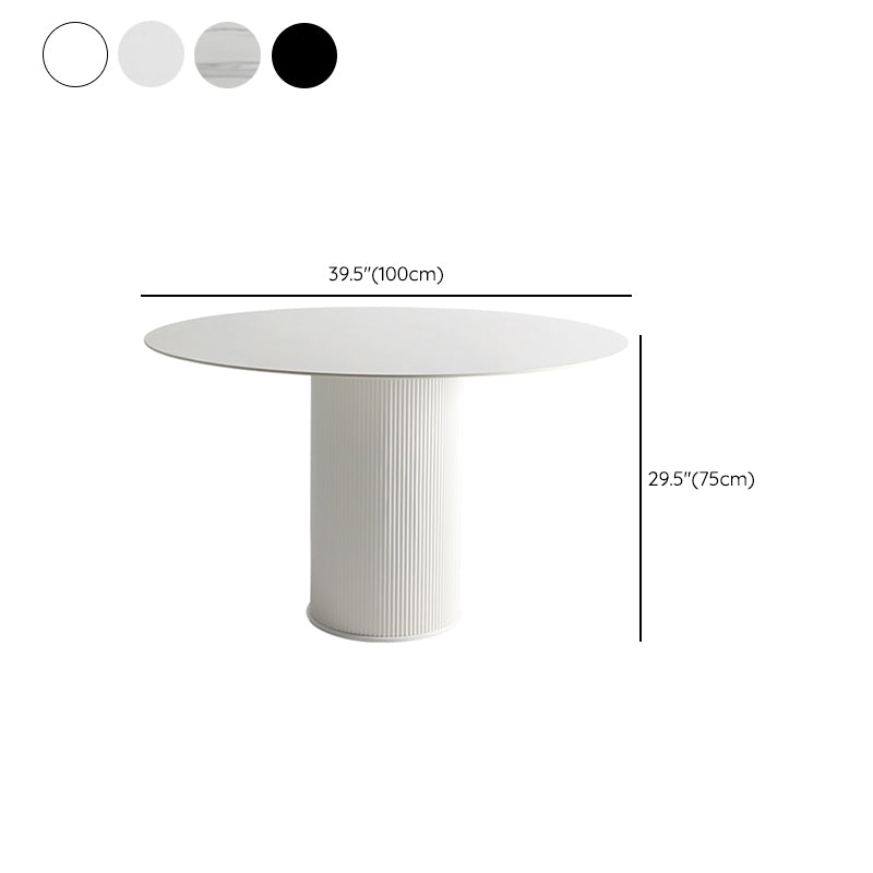 Modern Round Dining Table for 2 Persons Wooden Pedestal Base Clearhalo 'Dining Tables & Seating' 'Dining Tables' 'dining_table' 'furn' 'furn_dining_table' 'Furniture' 'Kitchen & Dining Furniture' 7649475