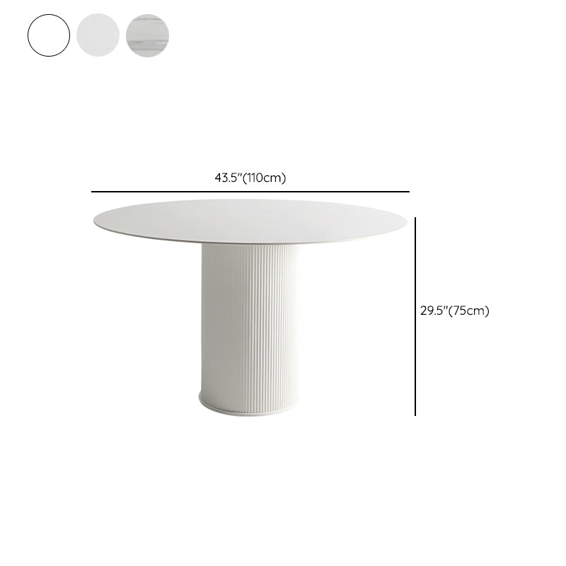 Modern Round Dining Table for 2 Persons Wooden Pedestal Base Clearhalo 'Dining Tables & Seating' 'Dining Tables' 'dining_table' 'furn' 'furn_dining_table' 'Furniture' 'Kitchen & Dining Furniture' 7649476