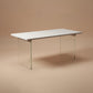 Rectangular Dining Table Modern Wood Tabletop with Acrylic Double Pedestal Base