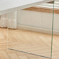 Rectangular Dining Table Modern Wood Tabletop with Acrylic Double Pedestal Base