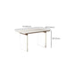Rectangular Dining Table Modern Wood Tabletop with Acrylic Double Pedestal Base
