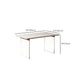 Rectangular Dining Table Modern Wood Tabletop with Acrylic Double Pedestal Base