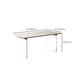 Rectangular Dining Table Modern Wood Tabletop with Acrylic Double Pedestal Base
