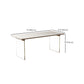Rectangular Dining Table Modern Wood Tabletop with Acrylic Double Pedestal Base