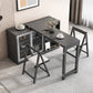 Modern Folding Dining Table with Storage Rectangle Wooden Top Clearhalo 'Dining Tables & Seating' 'Dining Tables' 'dining_table' 'furn' 'furn_dining_table' 'Furniture' 'Kitchen & Dining Furniture' 7649515