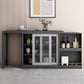 Modern Folding Dining Table with Storage Rectangle Wooden Top Clearhalo 'Dining Tables & Seating' 'Dining Tables' 'dining_table' 'furn' 'furn_dining_table' 'Furniture' 'Kitchen & Dining Furniture' 7649517