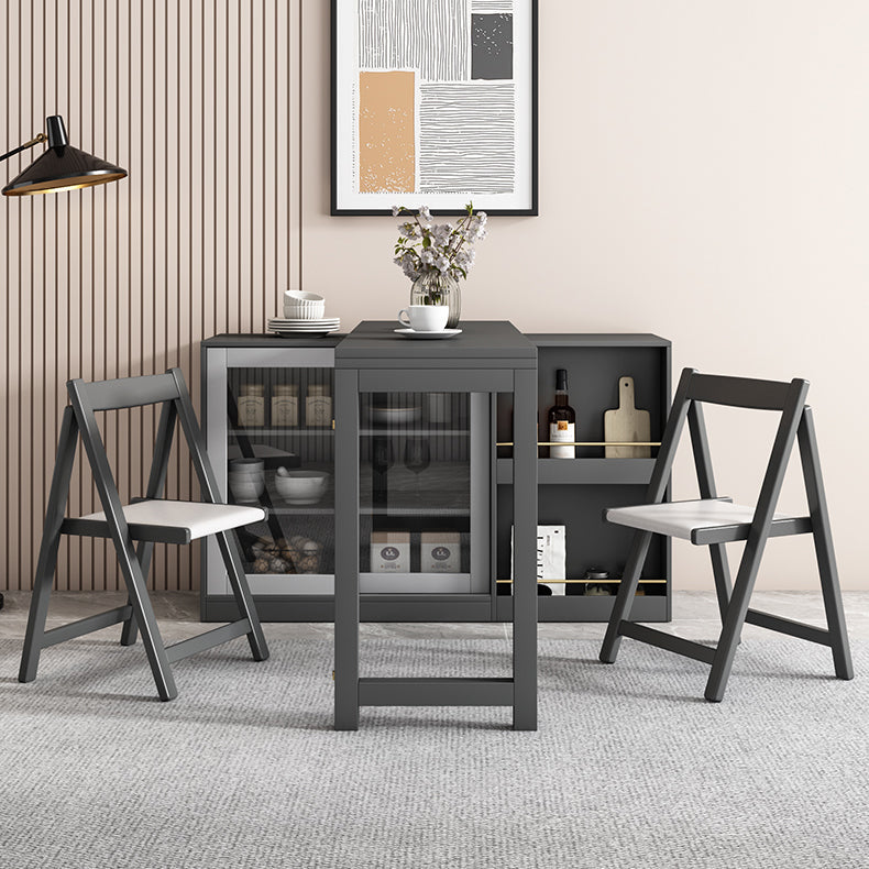Modern Folding Dining Table with Storage Rectangle Wooden Top Clearhalo 'Dining Tables & Seating' 'Dining Tables' 'dining_table' 'furn' 'furn_dining_table' 'Furniture' 'Kitchen & Dining Furniture' 7649522
