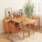Moderne opvouwbare houten eettafel met rechthoekig houten blad met opbergruimte