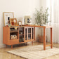Moderne opvouwbare houten eettafel met rechthoekig houten blad met opbergruimte